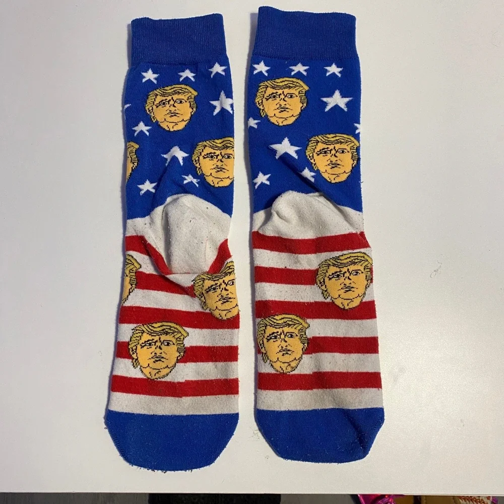 Donald Trump Socks Mens OSFM‎ Red White Blue Patriotic MAGA USA